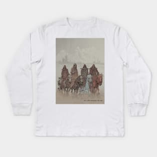 And I looked, and behold a pale horse Kids Long Sleeve T-Shirt